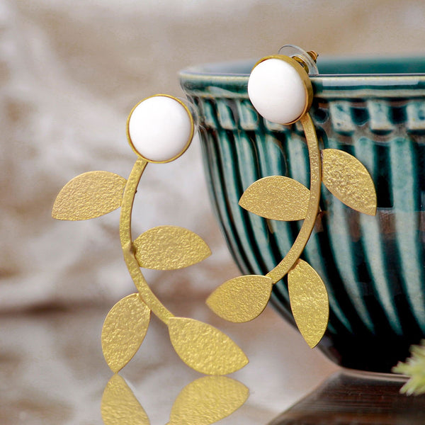 Leafage Stone Stud - The Earth Store - Fashion Accessories